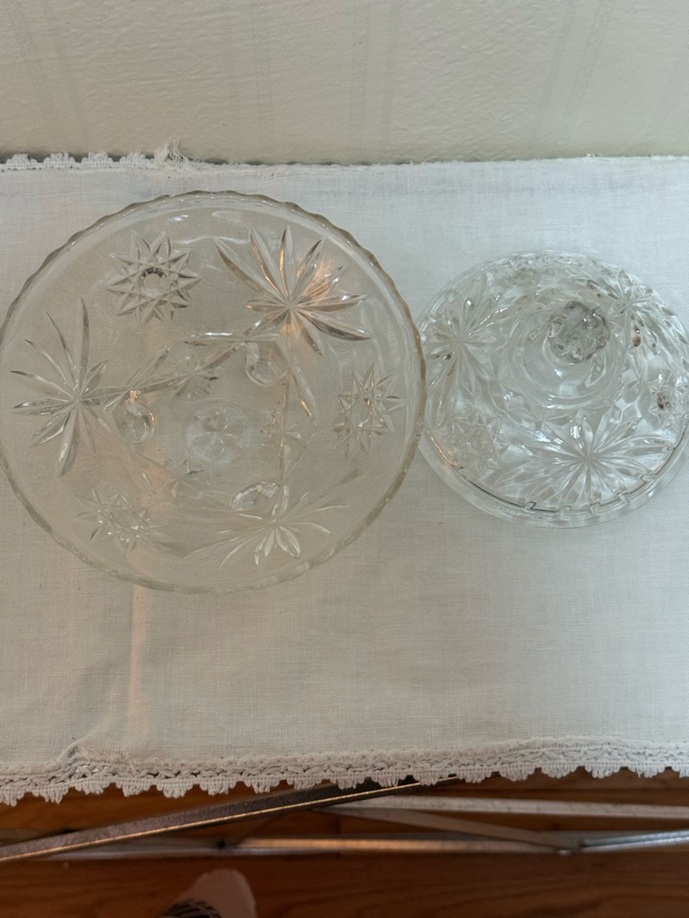 Crystal Cut Glass Covered Candy Dish - Clear - Picture 4 of 6